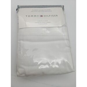 Tommy Hilfiger EURO‎ Pillow Square Sham $85 MSRP White Cotton 26" Double Flange